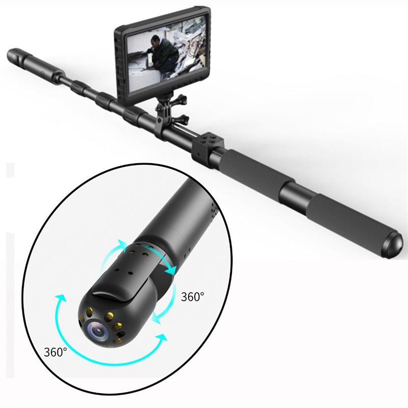 Real Time Talk Life Detector 360° Rotating HD Audio Video Camera Probe and 2-way Talk - Find Living Human in Collapsed Building Real Time Talk Life Detector 360° Rotating HD Audio Video Camera Probe and 2-way Talk - Find Living Human in Collapsed Building