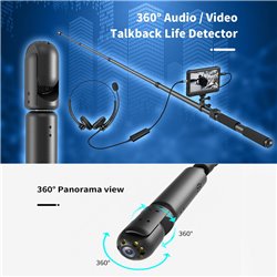 Real Time Talk Life Detector 360° Rotating HD Audio Video Camera Probe and 2-way Talk - Find Living Human in Collapsed Building