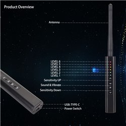 RF Signal Detector,2021 Upgraded Anti-spy Bug Sweeper,Detect Hidden WiFi Spy Cameras, Mobile Phone Signal Bugs, GPS Locators