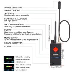 Spy WiFi Camera Detector, Wireless GPS Device Finder Camera Scanner, Multi Functional Anti-Spy GSM RF Singal Finder
