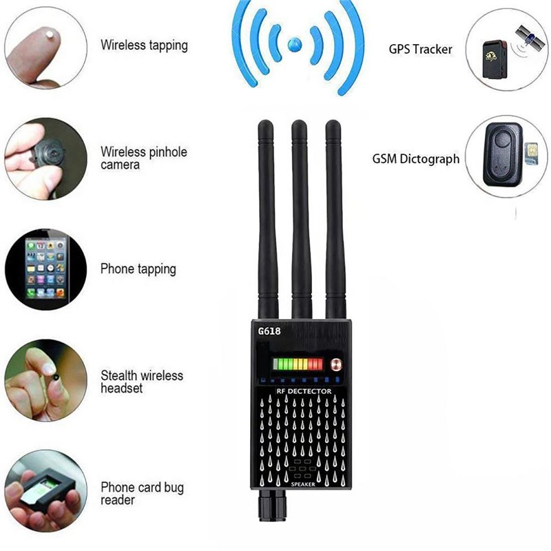 RF Detector,High Sensitive Wide Range Wireless Frequency Sweeper, Scanning Hidden WiFi Spy Camera GSM Listening Bug
